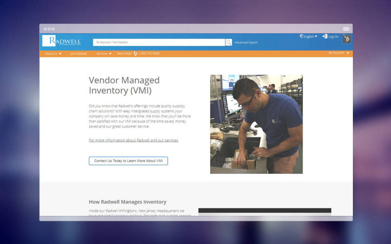 Radwell VMI Landing Page