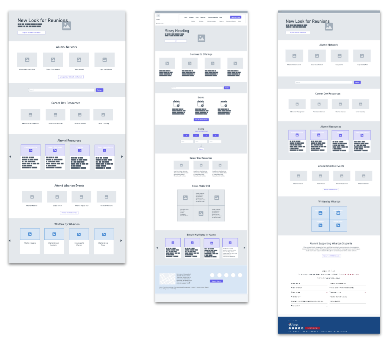 Emeritus Society Wireframes 