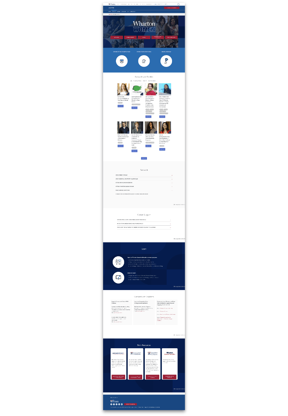 Wharton Women Landing Page